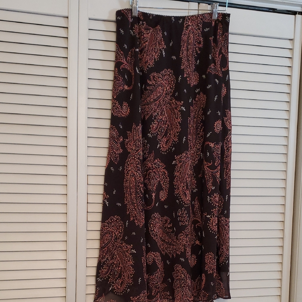East 5th Brown Coral Pink Skirt, Size 10